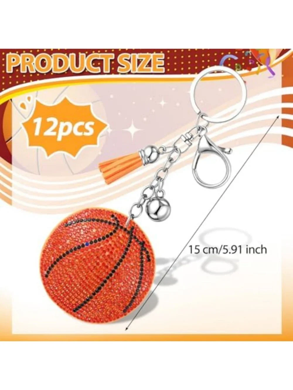 12 Pcs Sparkling Rhinestone Keychains for Women - Stylish Accessories & Gifts